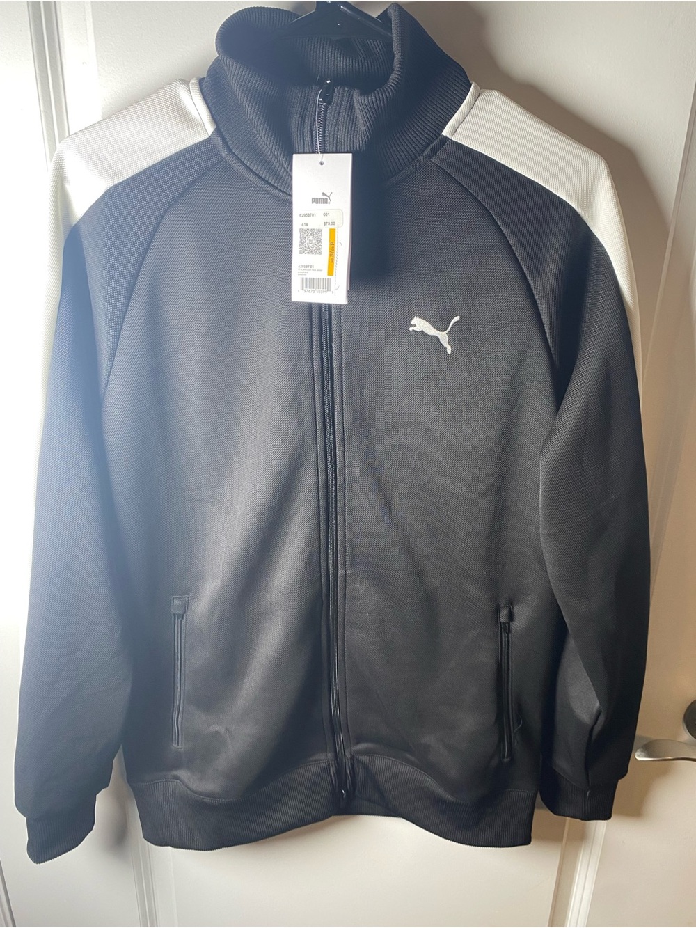 Puma Black Jacket with White Shoulder Panels